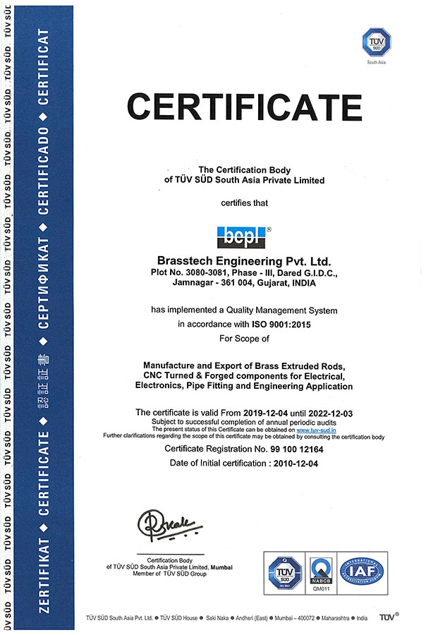 ISO 9001:2015 Certificate